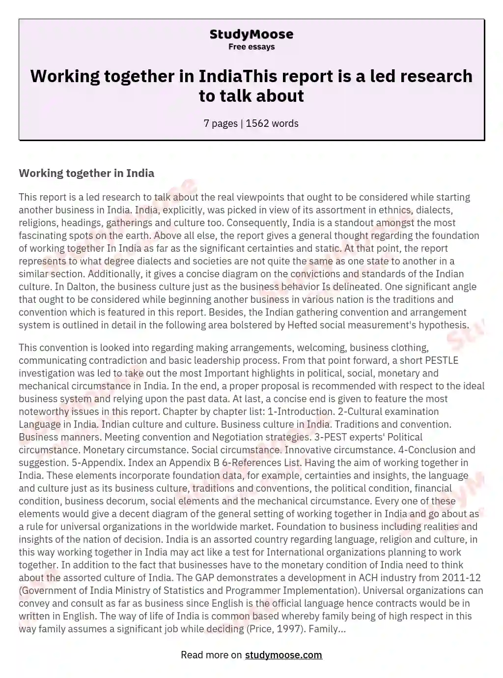 Working together in IndiaThis report is a led research to talk about