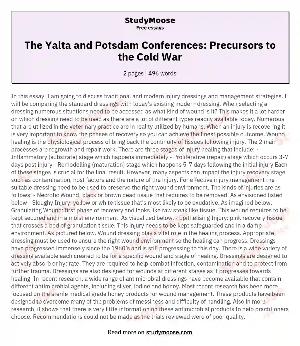 The Yalta and Potsdam Conferences: Precursors to the Cold War essay
