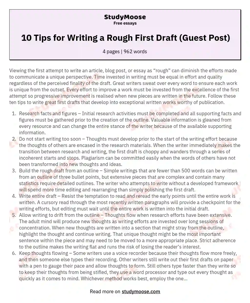 10 Tips for Writing a Rough First Draft (Guest Post)