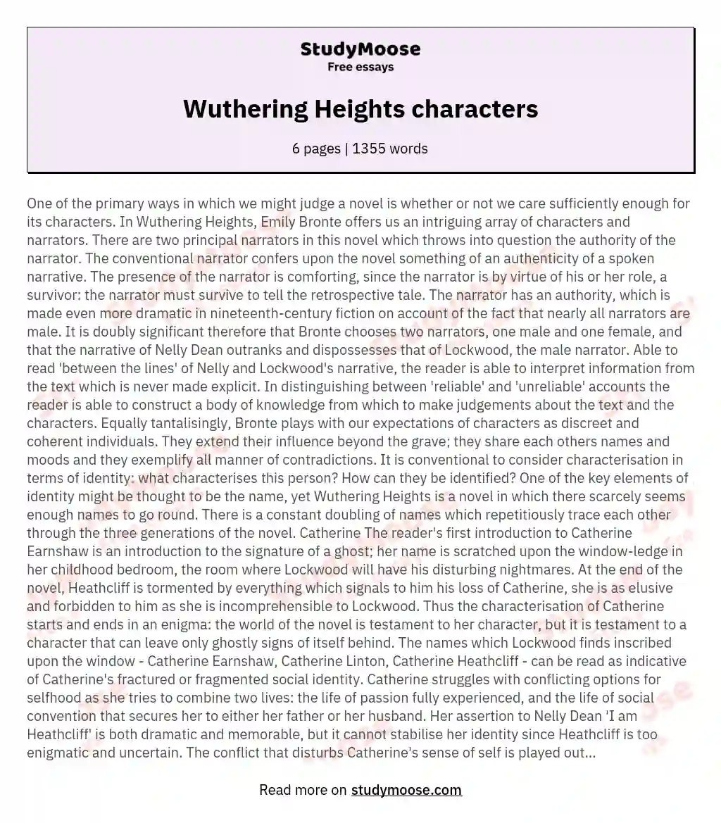 Wuthering Heights characters