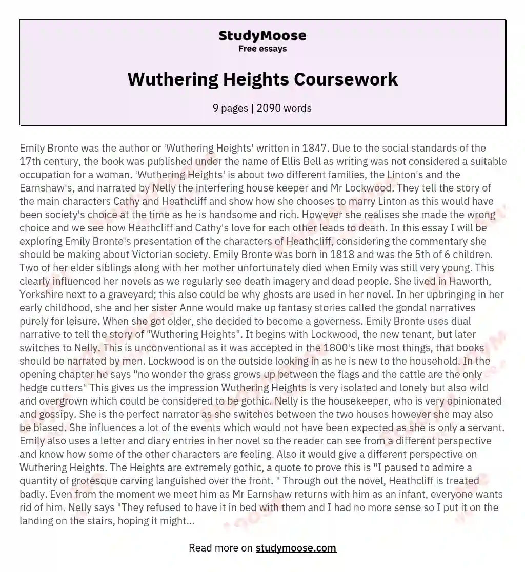 Wuthering Heights Coursework