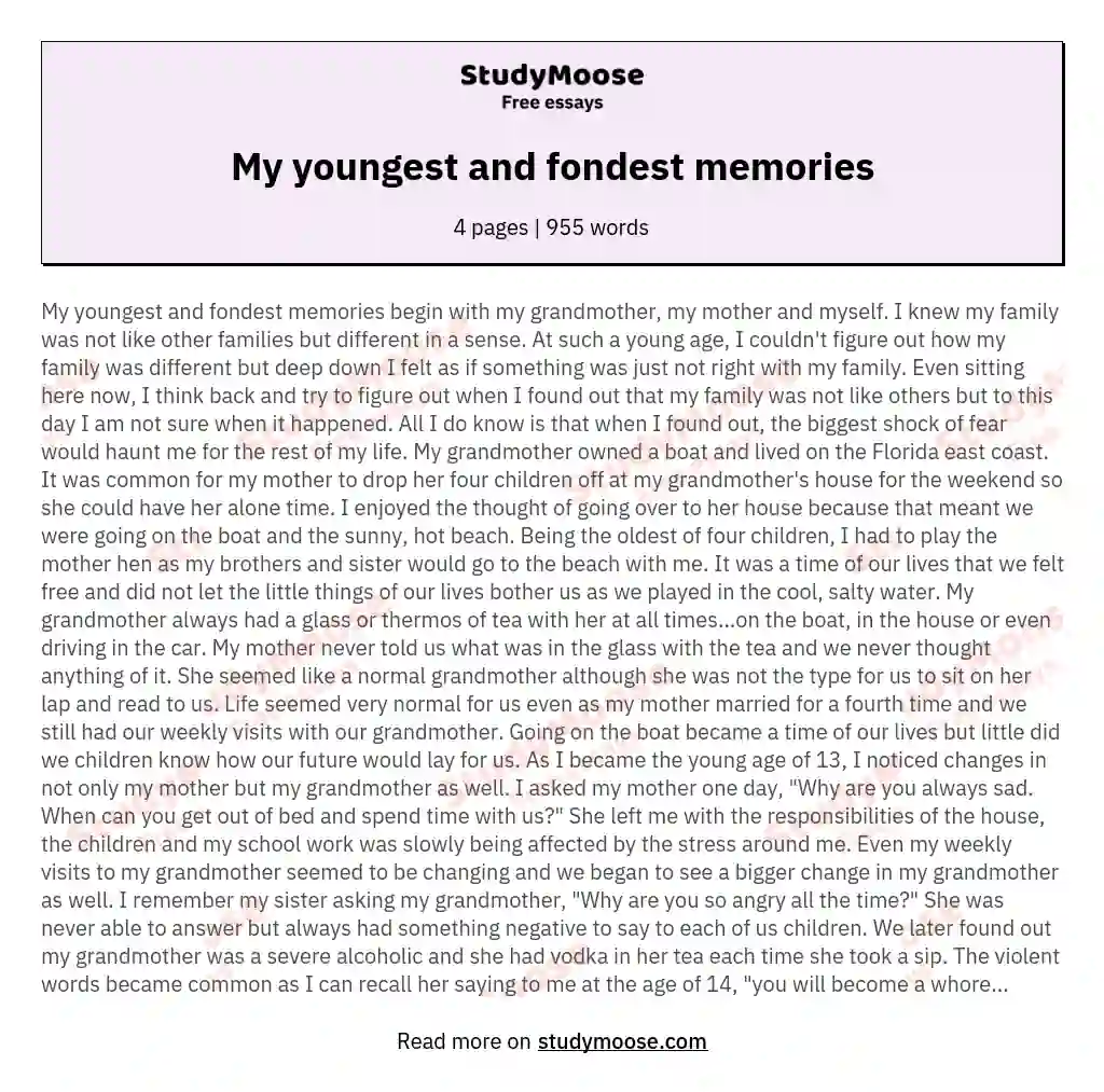my memories essay