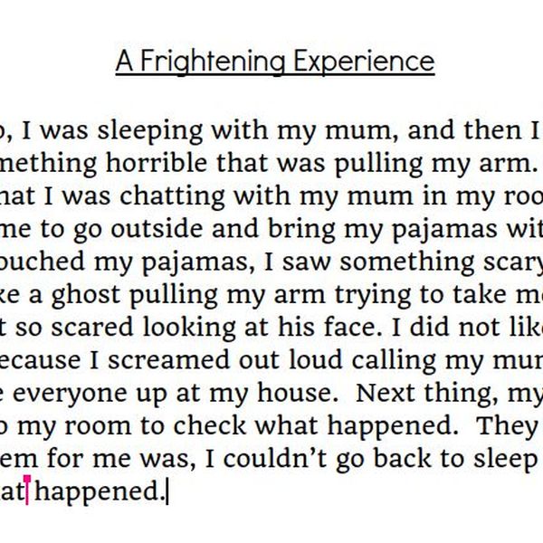 A Frightening Experience Essay Examples