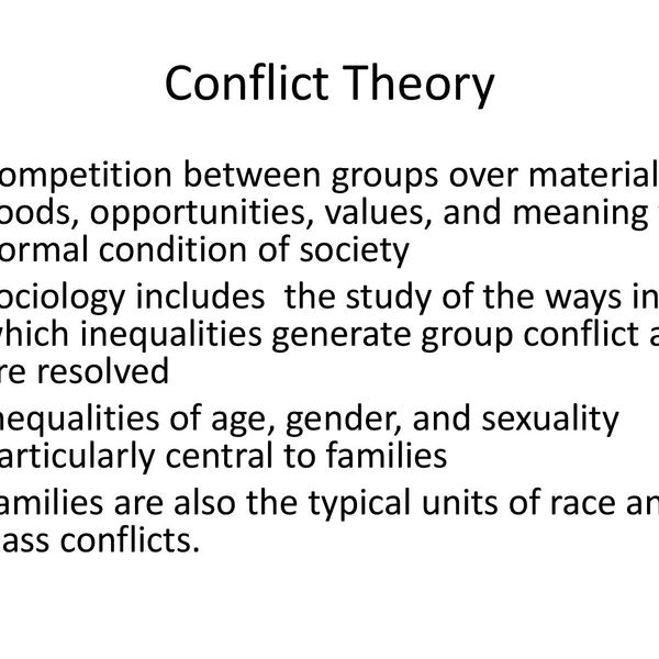 Conflict Theory Sociology Essay Examples