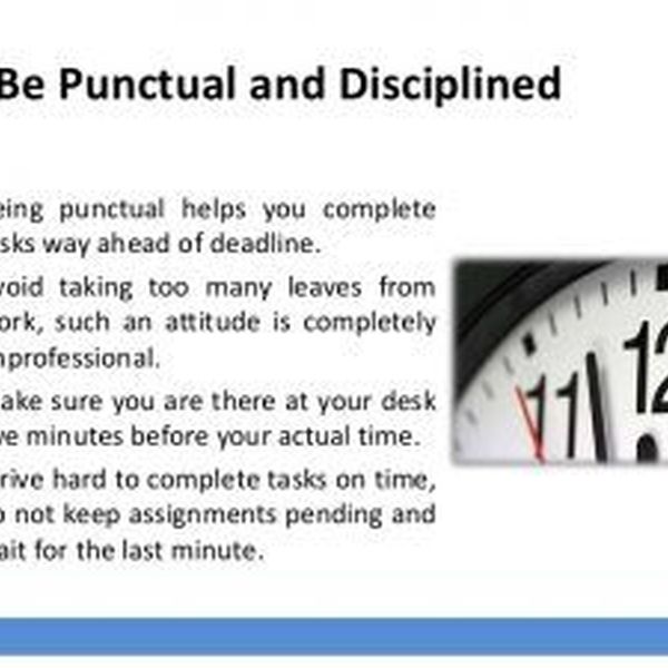 Discipline And Punctuality Essay Examples