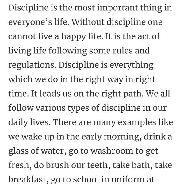 Discipline In Student Life Essay Examples