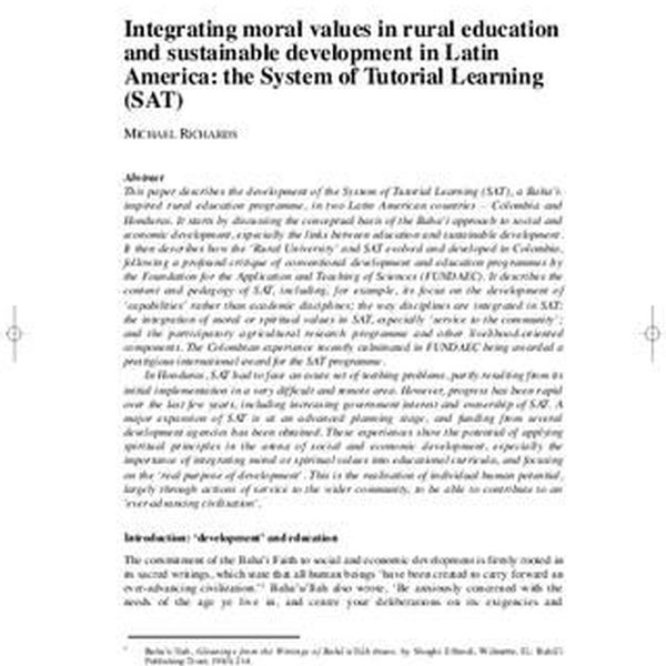 Education System And Moral Values Essay Examples
