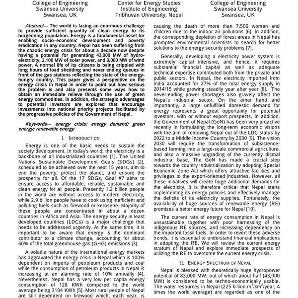 Energy Crisis In Nepal Essay Examples