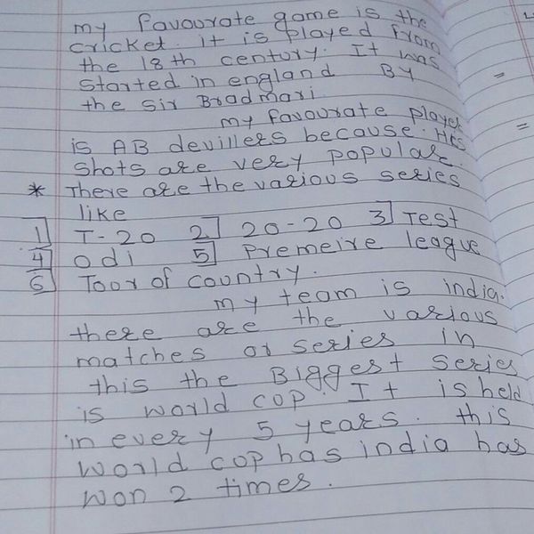 Favourite Game Cricket Essay Examples