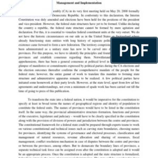 Federalism In Nepal Essay Examples