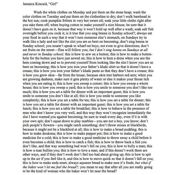 Girl By Jamaica Essay Examples