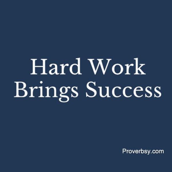 Hard Work Brings Success Essay Examples