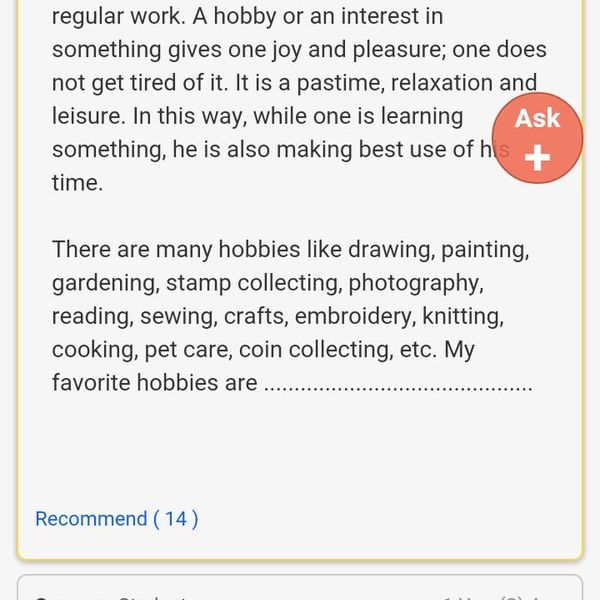 Hobbies And Interests For Asl Essay Examples