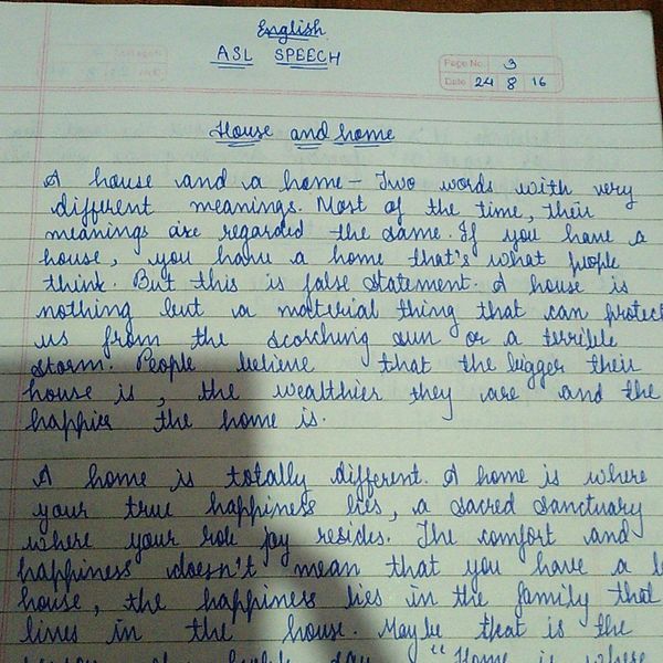 House And Home For Asl Essay Examples