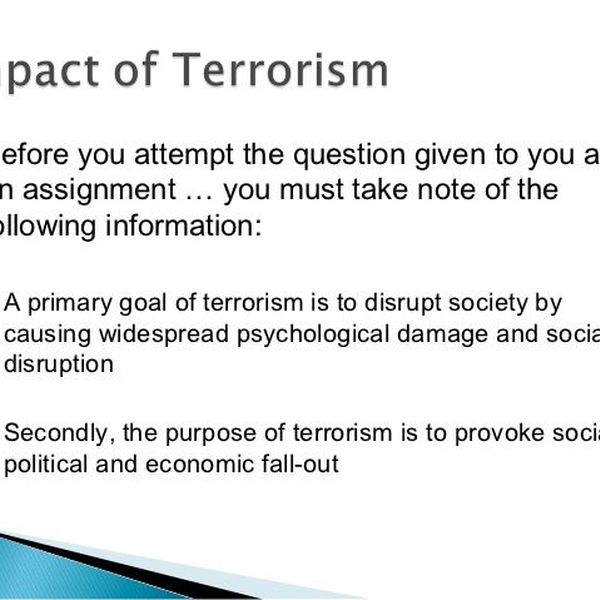 Реферат: The Enviromental Effects On Terrorism Essay Research