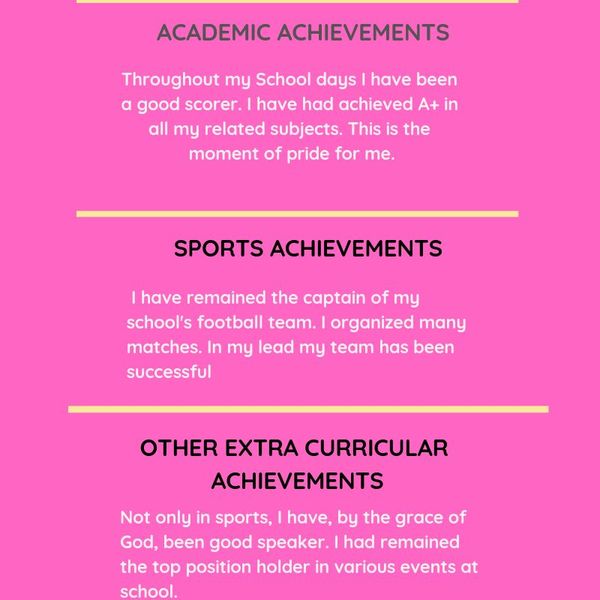 My Achievements Essay Examples