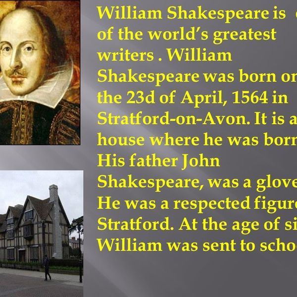 My Favourite Author William Shakespeare Essay Examples