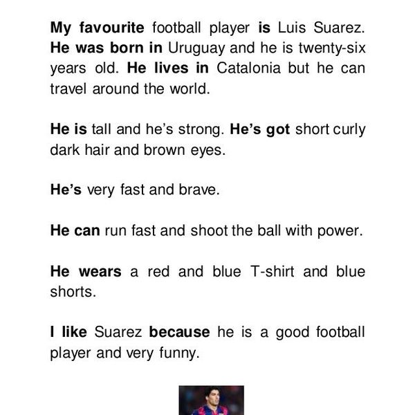 My Favourite Football Player Essay Examples