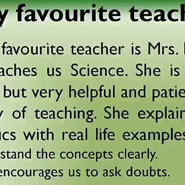 My Favourite Teacher Essay Examples