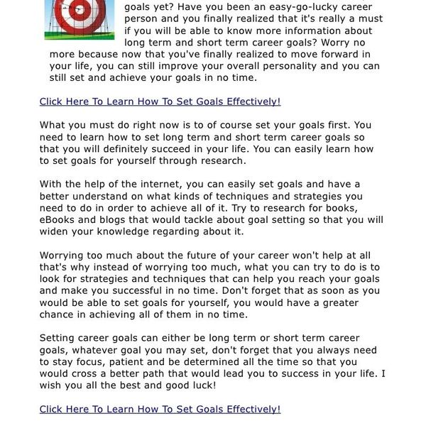 Personal And Career Goals Essay Examples