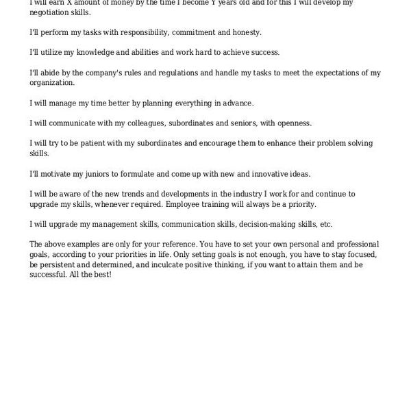 Personal And Professional Goals Essay Examples