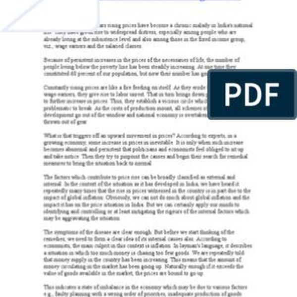 Free Problem Of Rising Prices Essay Examples And Topic Ideas 