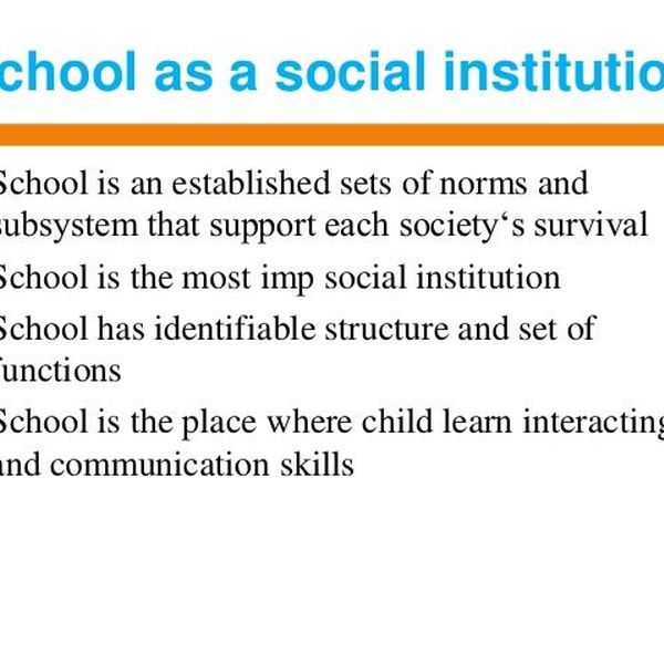 School As A Social Institution Essay Examples