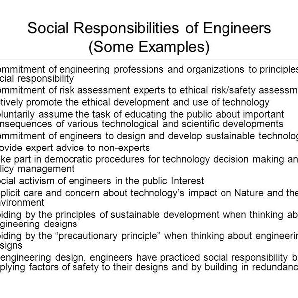 Social Responsibility Of Engineers Essay Examples