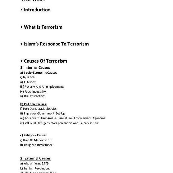 Solution Of Terrorism In Pakistan Essay Examples