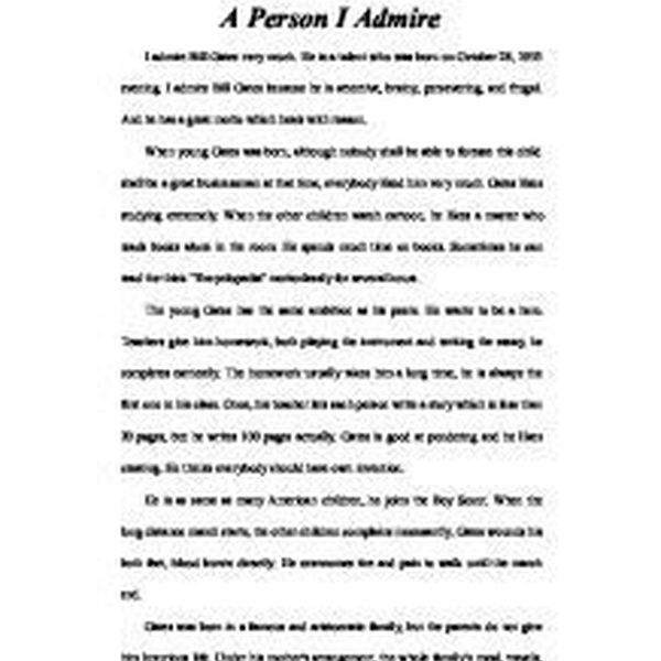 Someone You Admire Essay Examples