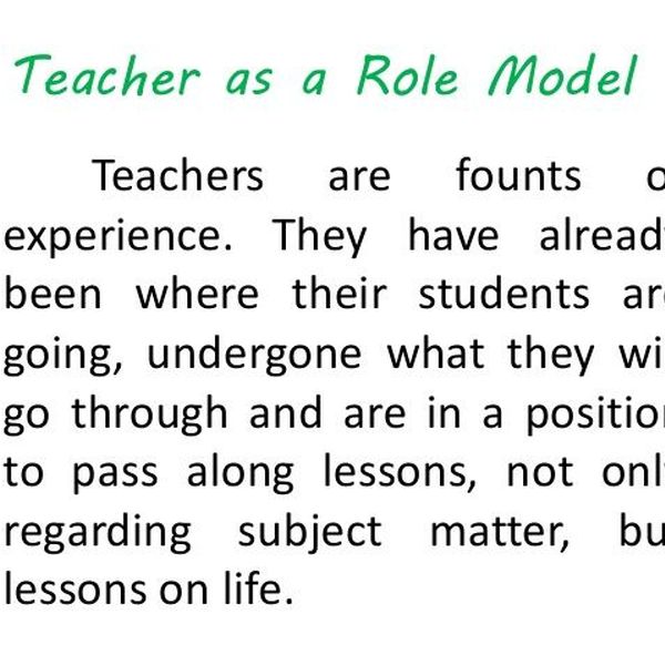 Teacher My Role Model Essay Examples
