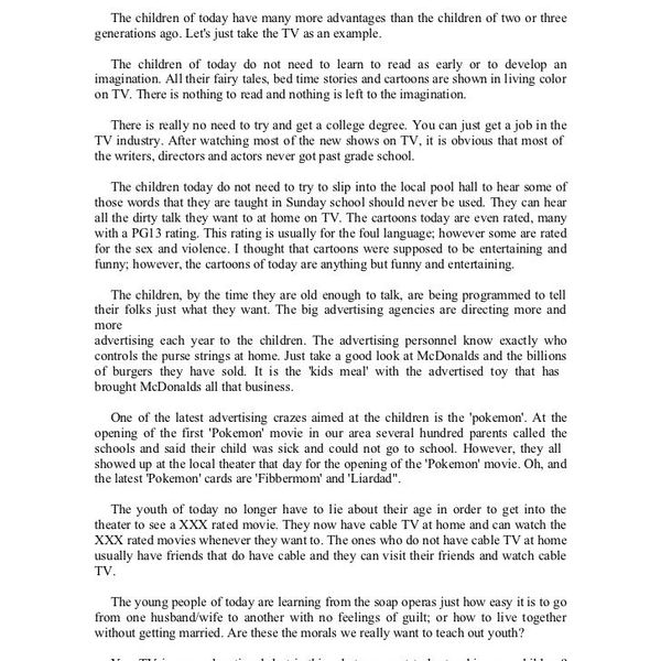 Television Advantages Essay Examples