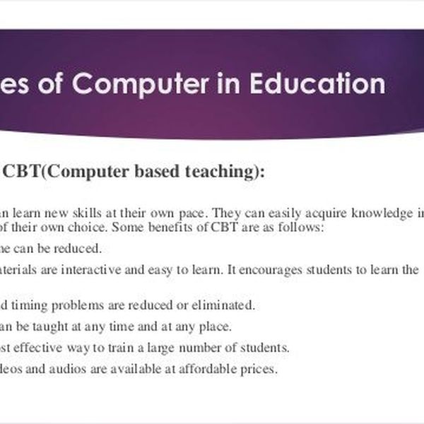 Uses Of Computer In Education Essay Examples