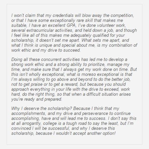 Why I Deserve A Scholarship Essay Examples