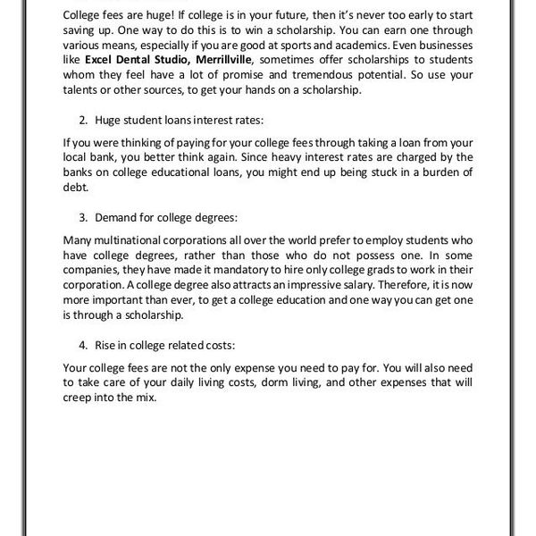 Why You Need A Scholarship Essay Examples