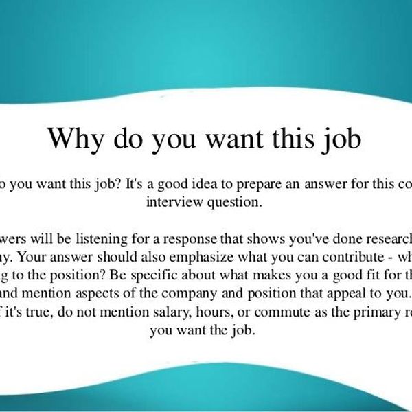 Why You Want A Job Essay Examples
