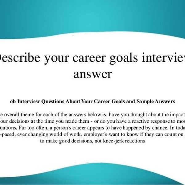 Your Career Goals Essay Examples