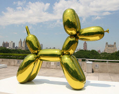 Jeff Koons
Balloon Dog (Yellow), 1994-2000
High chromium stainless steel with transparent color coating
121 x 143 x 45 inches Jeff Koons
Balloon Dog (Yellow), 1994-2000
High chromium stainless steel with transparent color coating
121 x 143 x 45 inches