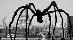 Louise Bourgeois
Spider, 1996
Bronze with a silver nitrate patina
9 ft 3 in × 27 ft 4 in × 26 ft Louise Bourgeois
Spider, 1996
Bronze with a silver nitrate patina
9 ft 3 in × 27 ft 4 in × 26 ft