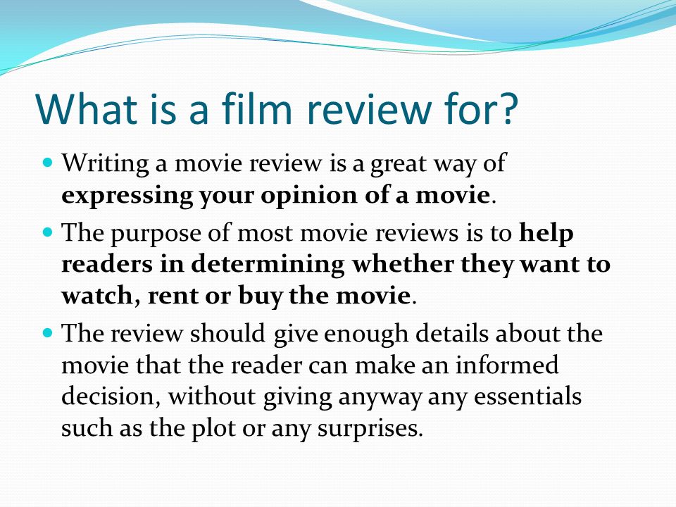 movie review essay